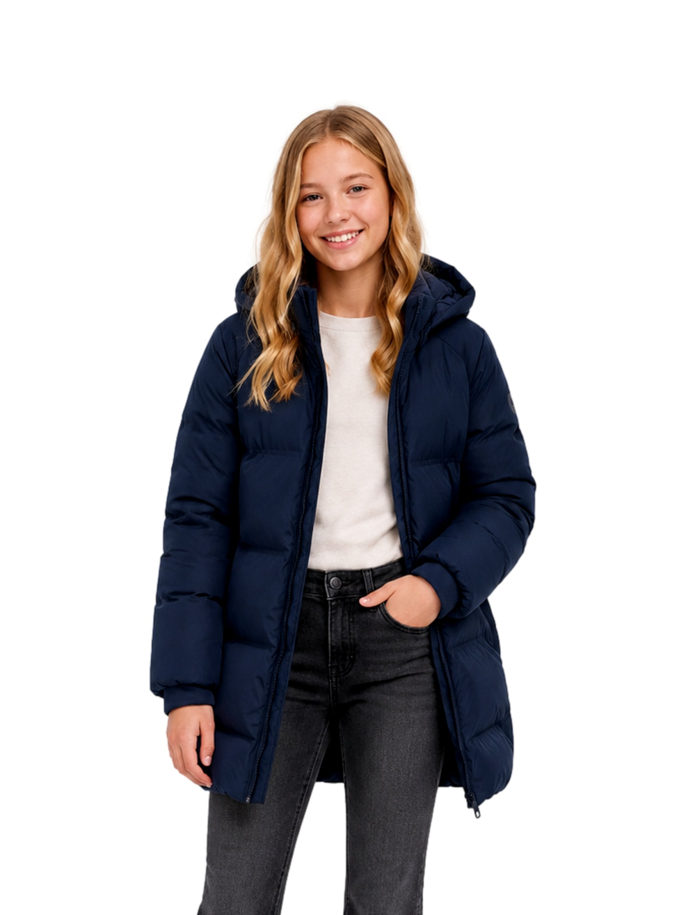 ONLY GIRLS Winterjas 'Ellie' in Blauw: voorkant