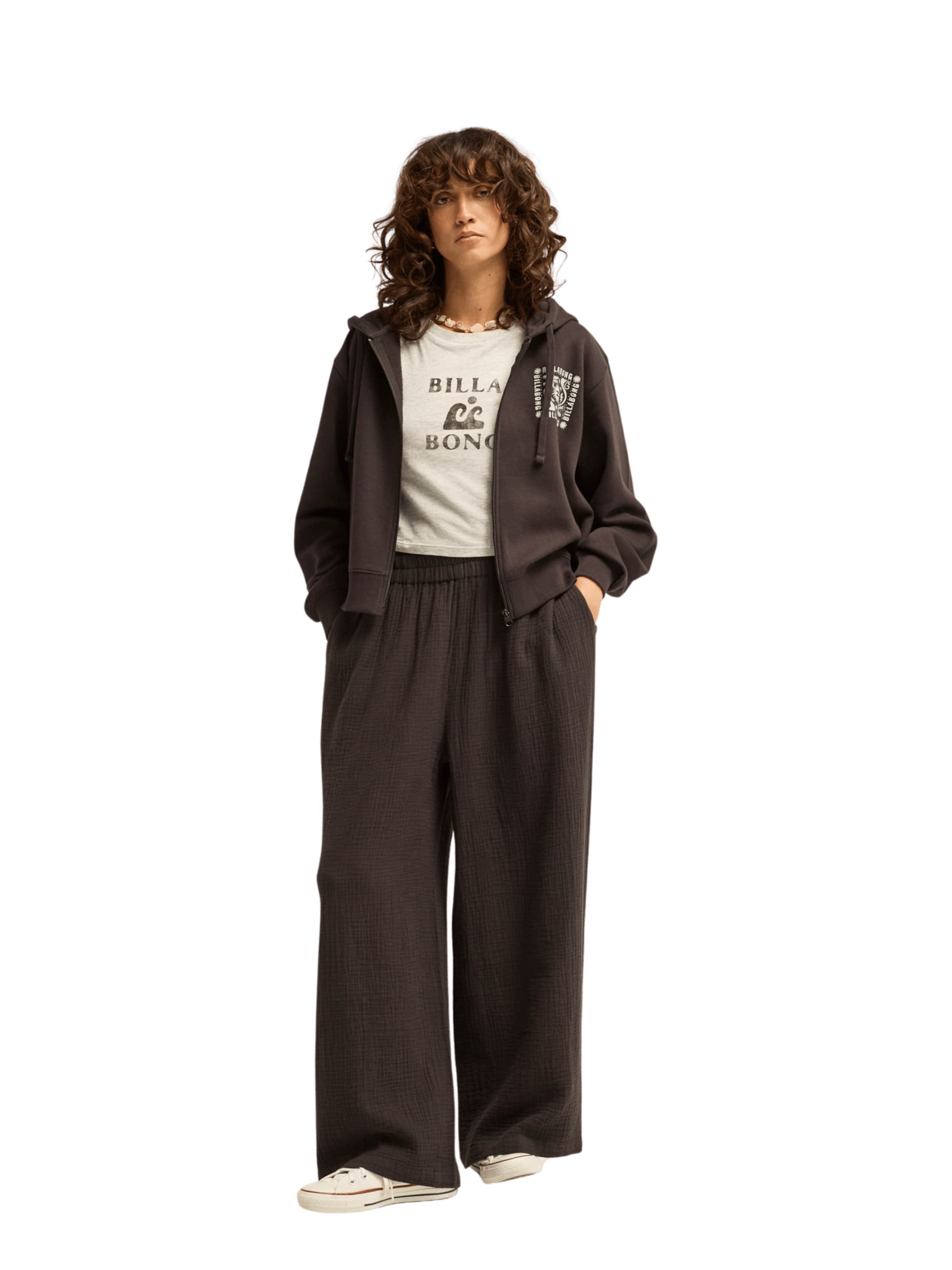 BILLABONG Wide leg Pants in Brown