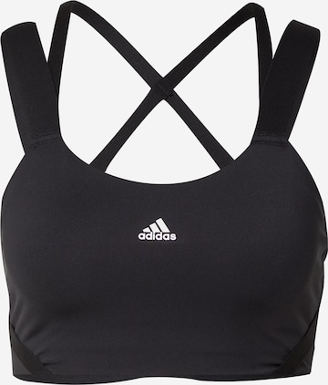 ADIDAS SPORTSWEAR Bralette Sports bra 'Tlrd Impact High-Support Strappy' in Black: front