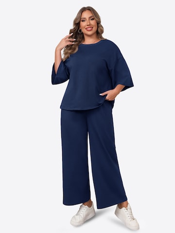 Imily Bela - Traje para estar en casa en azul: frente