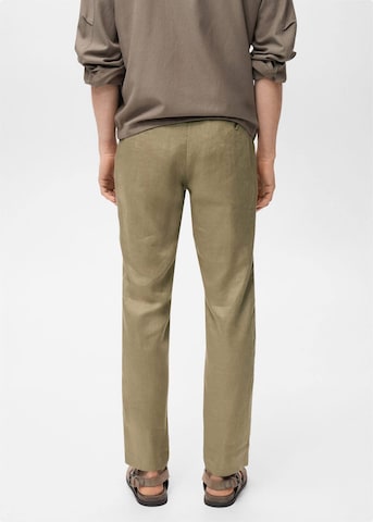 MANGO MAN Slim fit Pants 'Oyster' in Green
