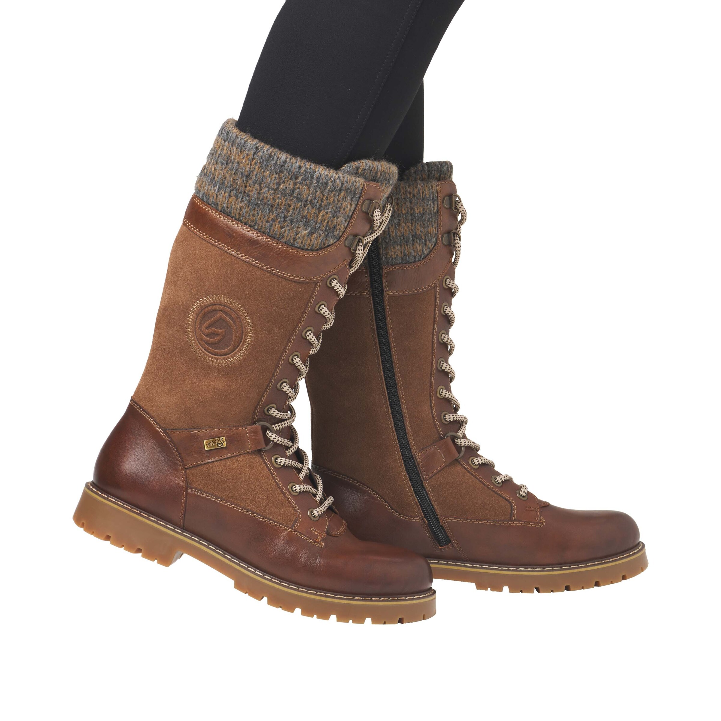 Bottes à lacets REMONTE en marron : devant