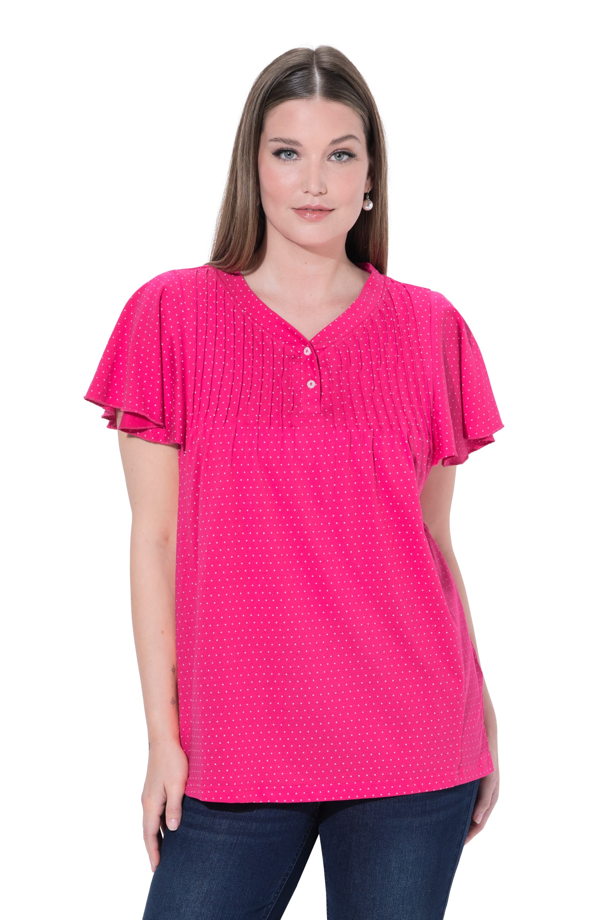 Ulla Popken Shirt in Roze: voorkant