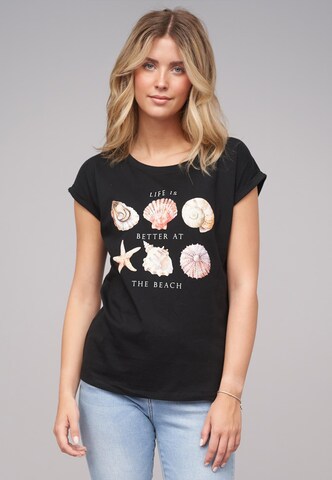 Cloud5ive Shirt 'Seashell' in Schwarz: Vorderseite