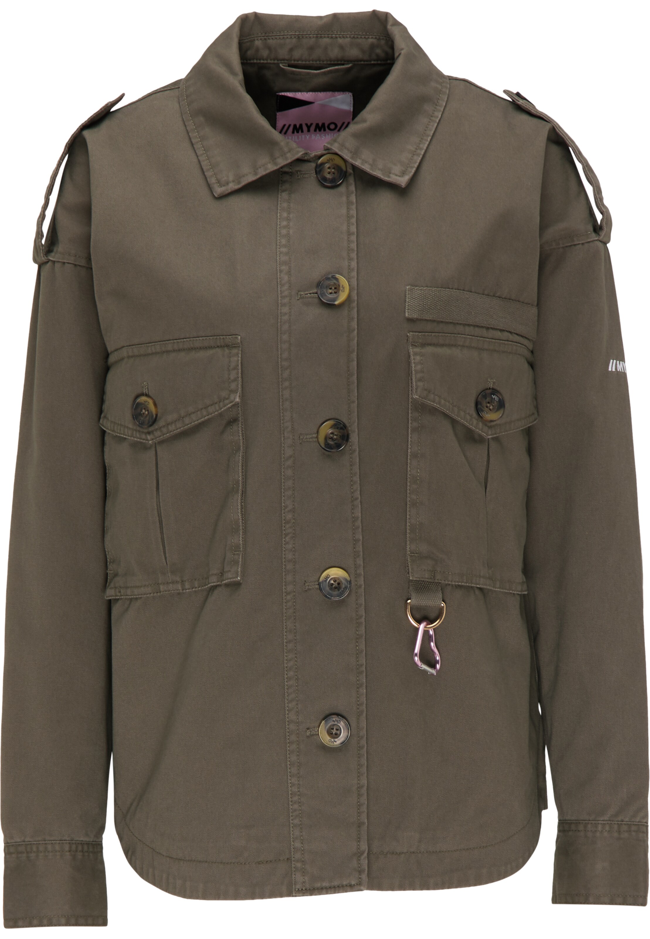MYMO Φθινοπωρινό και ανοιξιάτικο μπουφάν σε πράσινο: μπροστά