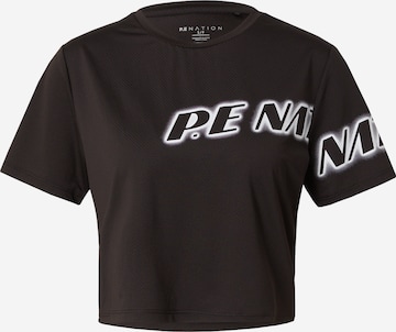 P.E Nation Λειτουργικό μπλουζάκι 'Tiebreak Air' σε μαύρο: μπροστά