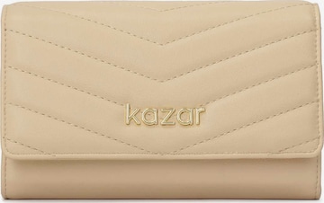 Kazar Wallet in Beige: front