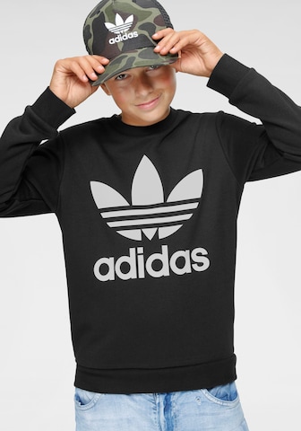 ADIDAS ORIGINALS Regular fit Sweatshirt 'Trefoil Crew' in Zwart: voorkant