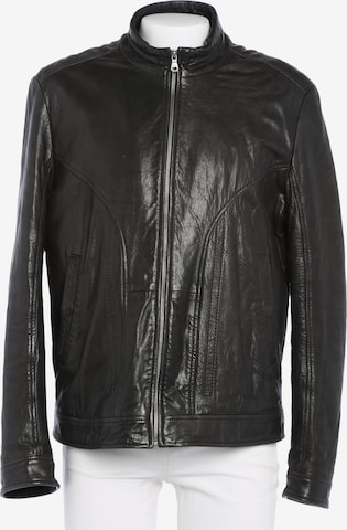 BOSS Black Lederjacke / Ledermantel L-XL in Schwarz: Vorderseite