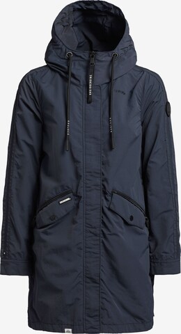 Manteau mi-saison 'Games' khujo en bleu : devant