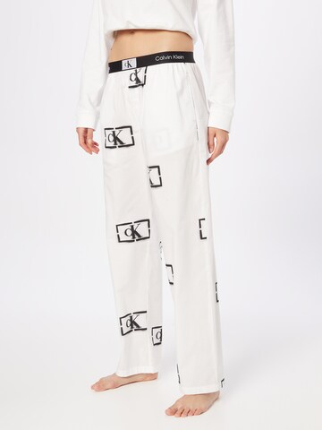 Pantalon de pyjama Calvin Klein Underwear en blanc : devant