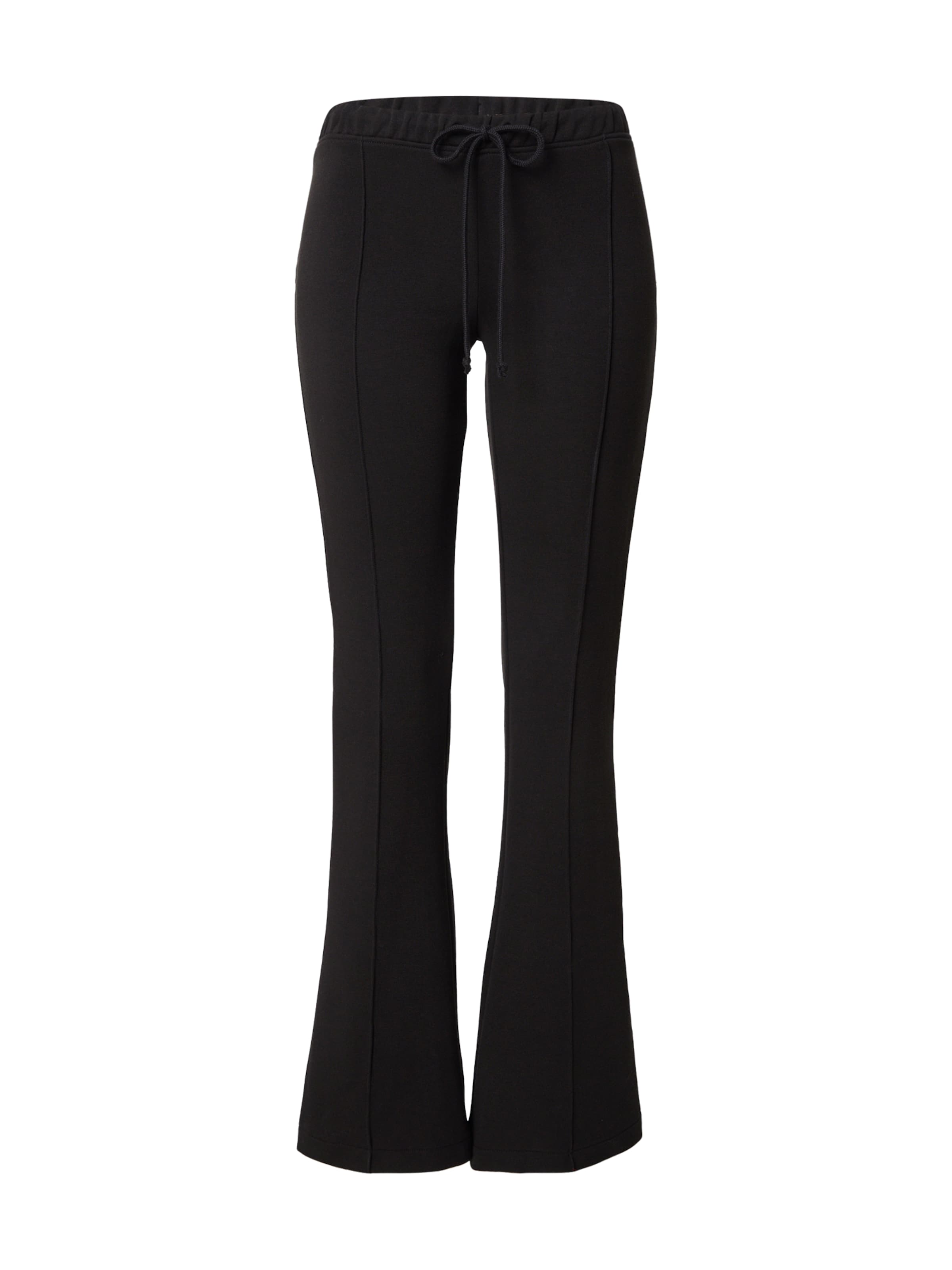 Monki Rozkloszowany krój Spodnie w kolorze czarny: przód