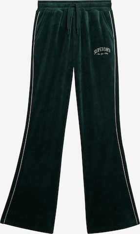 Superdry Flared Broek 'Country Club' in Groen: voorkant