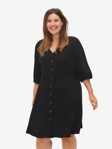 Zizzi Shirt Dress in Black: front