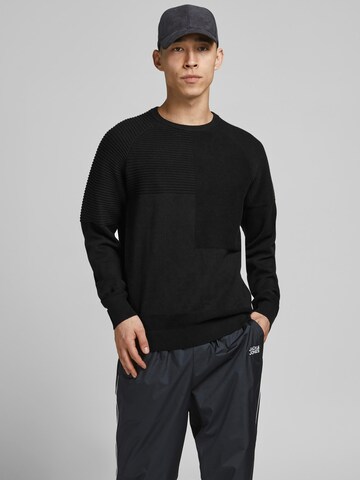 JACK & JONES Sweter 'Seth' w kolorze czarny: przód