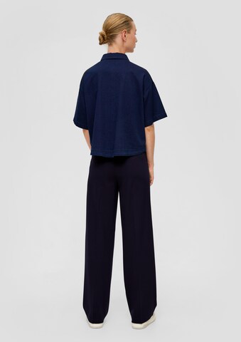 s.Oliver Wide leg Trousers with creases in Blue