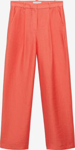 MANGO Wide leg Pleat-Front Pants 'Pomelo' in Orange: front