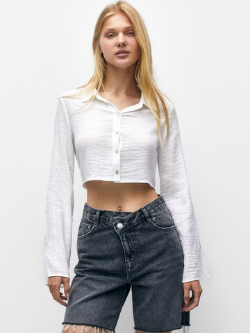 Pull&Bear Bluse i hvid: forside