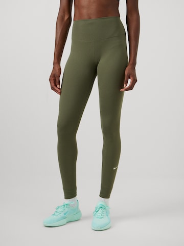 NIKE Skinny Sportsbukser 'ONE' i grøn: forside