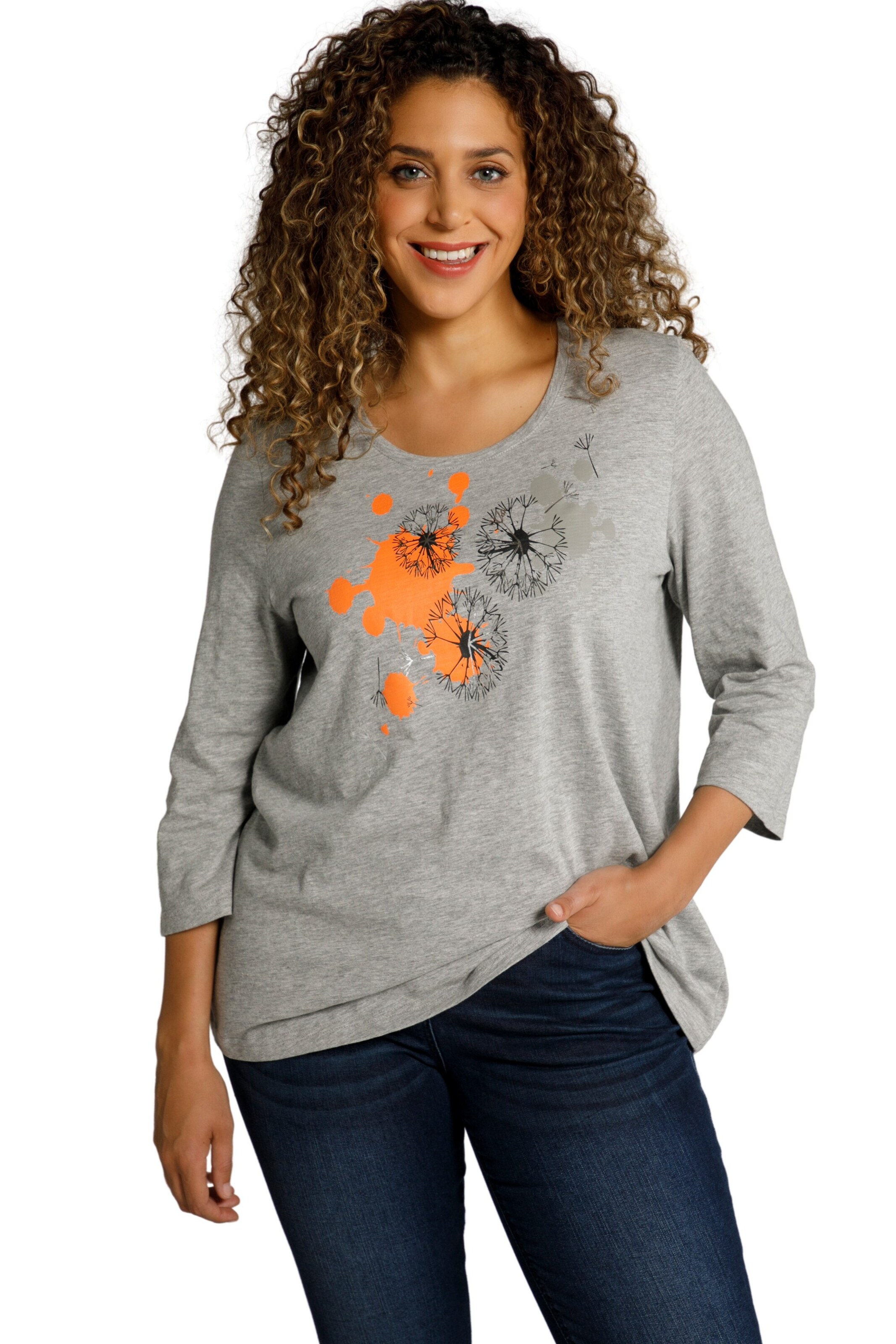 Frauen Shirts & Tops Ulla Popken Shirt in Hellgrau - CO66777 Frauen Shirts & Tops Ulla Popken Shirt in Hellgrau - CO66777