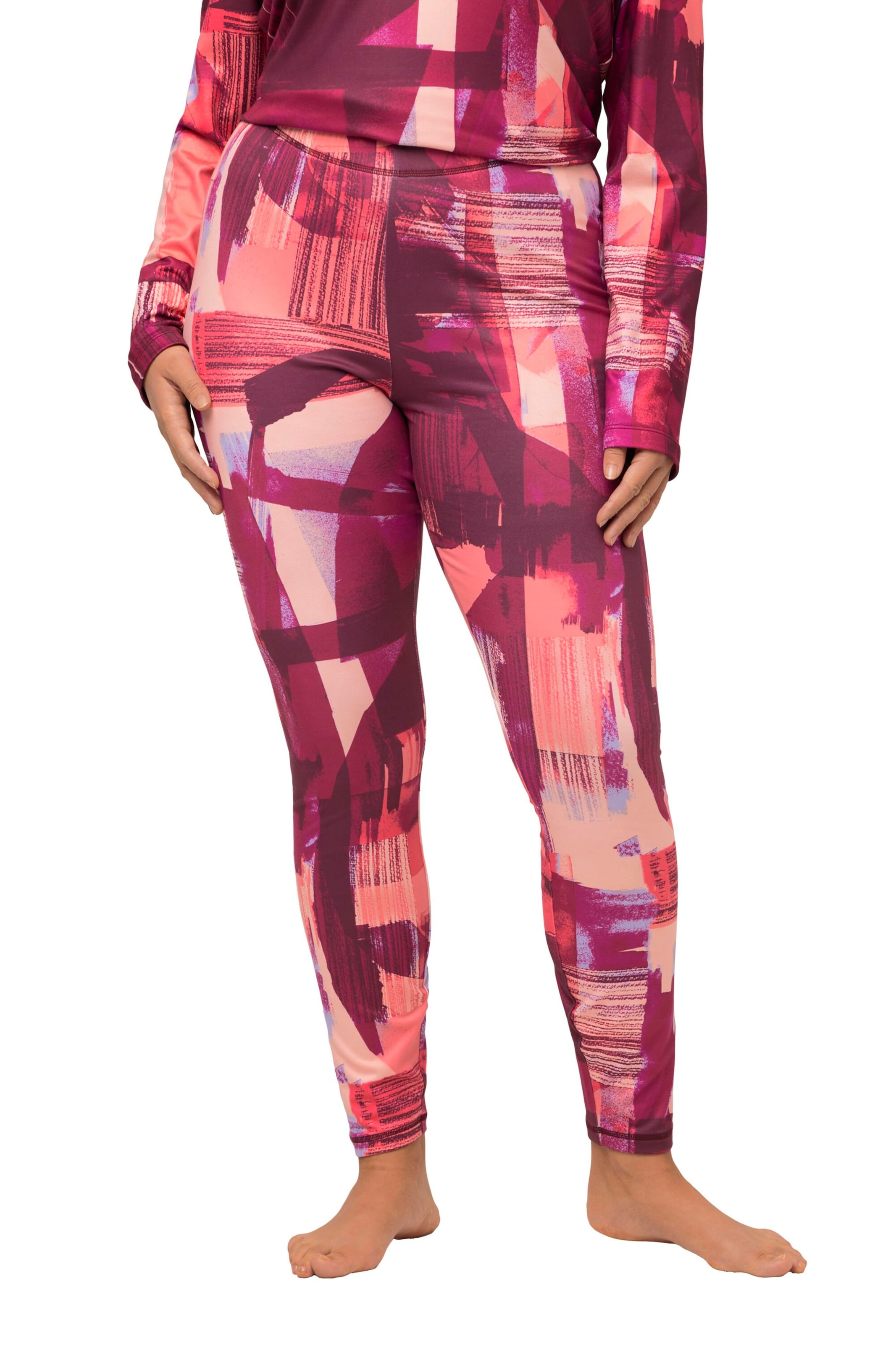 Ulla Popken Skinny Sports trousers in Red: front