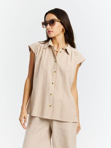 PROTEST Shirt 'PRTPeacy' in Brown: front