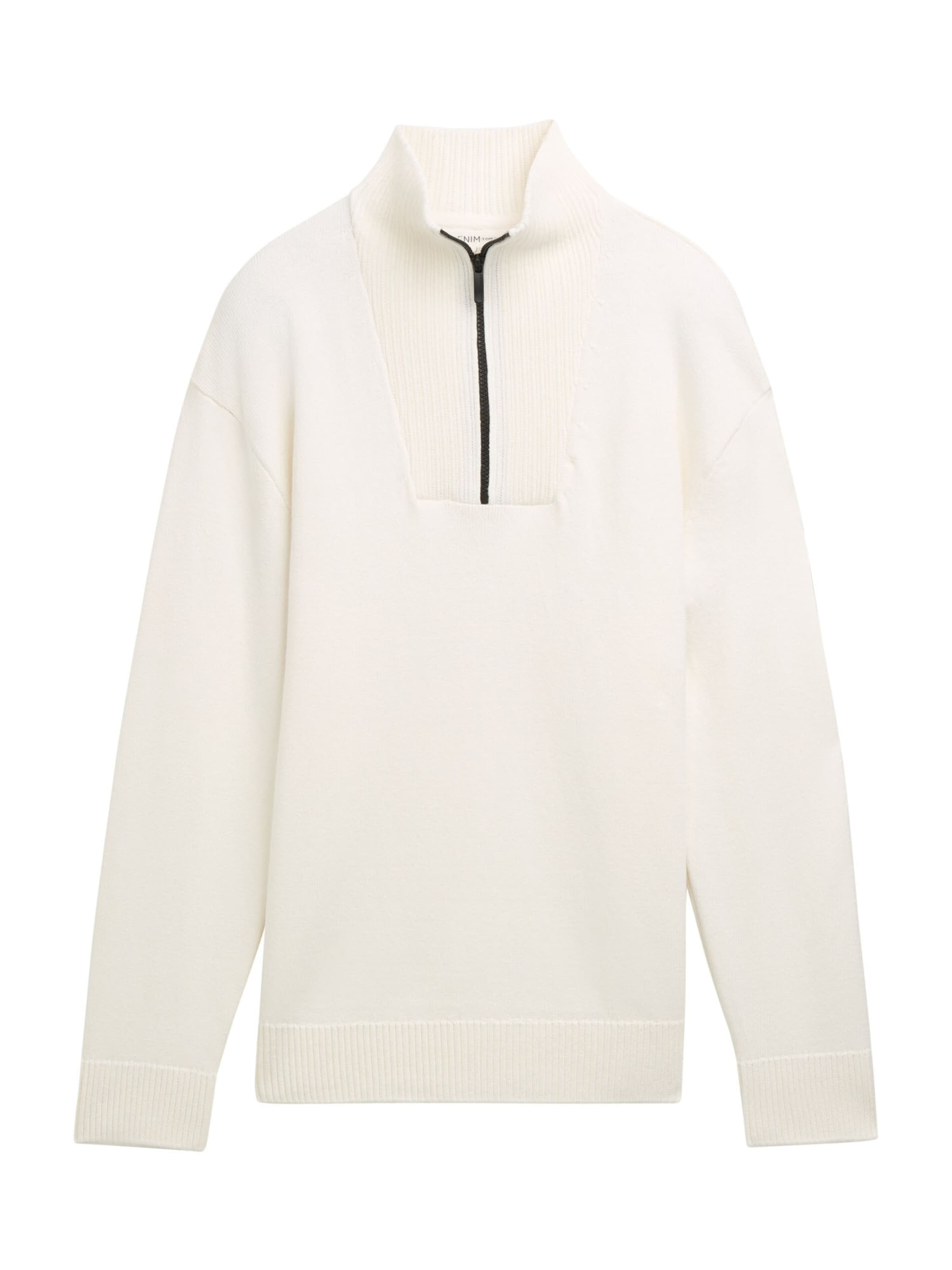 TOM TAILOR DENIM Trui in Wit: voorkant