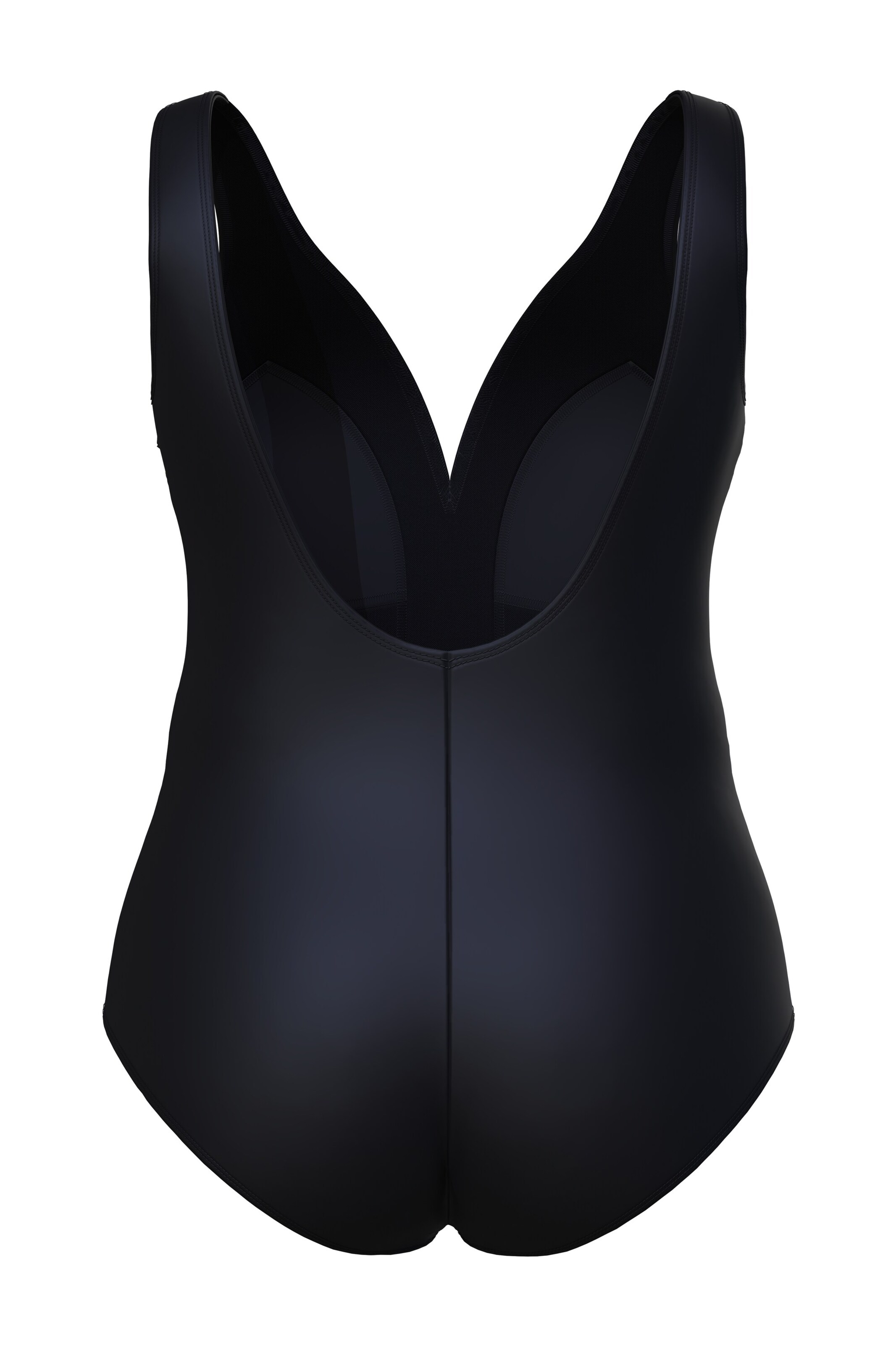 Ulla Popken Triangel Badeanzug in Schwarz