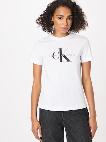 T-shirt Calvin Klein Jeans en blanc : devant