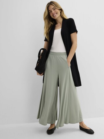 bonprix Wide leg Bandplooibroek in Groen
