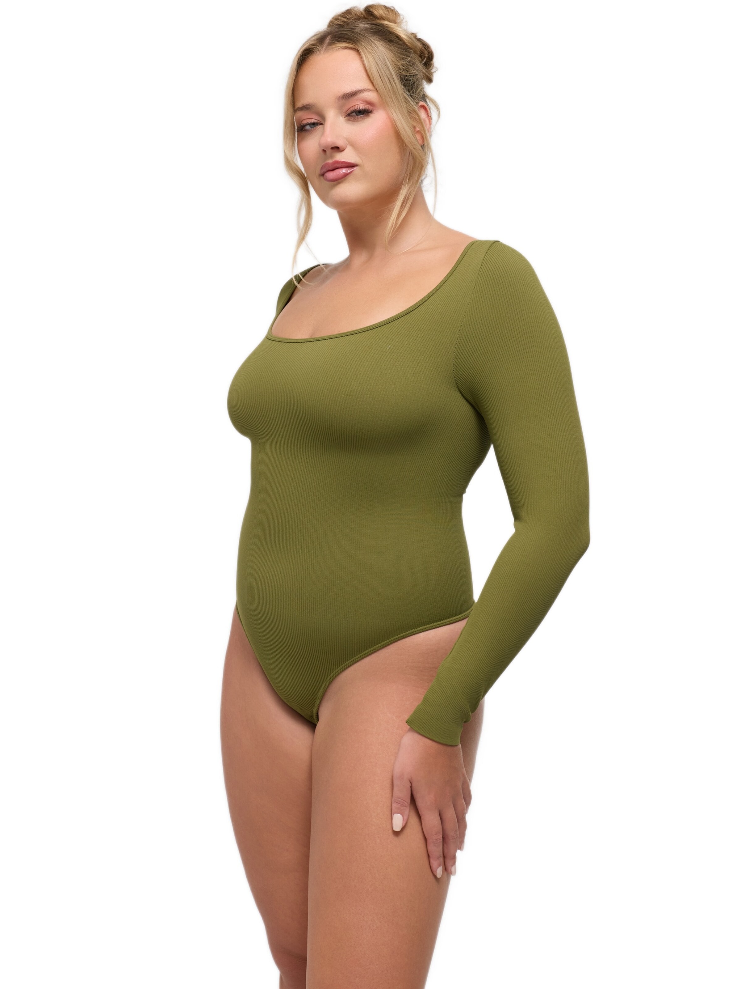cfab Body 'Ribbed Longsleeve Sculpting Bodysuit with String'‌‌ in Grün