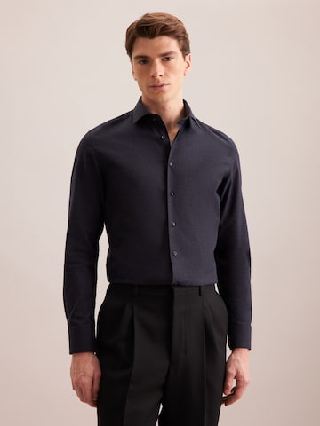 Coupe slim Chemise business 'SMART FLANNELS ' SEIDENSTICKER en bleu : devant