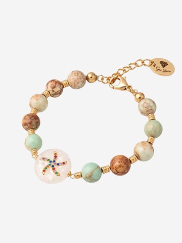 THE GEM STORIES JEWELRY Armband 'Turquoise Jasper With Starfish Element' in Beige: voorkant