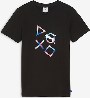 PUMA Shirt 'PLAYSTATION' in Zwart: voorkant