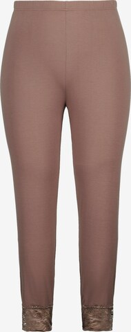 Ulla Popken Skinny Leggings in Grijs: voorkant