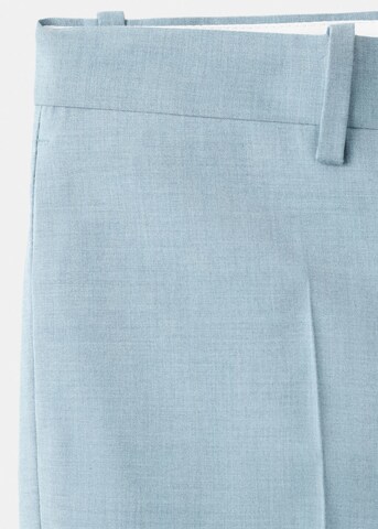 MANGO MAN Regular Pleat-Front Pants 'Paris' in Blue