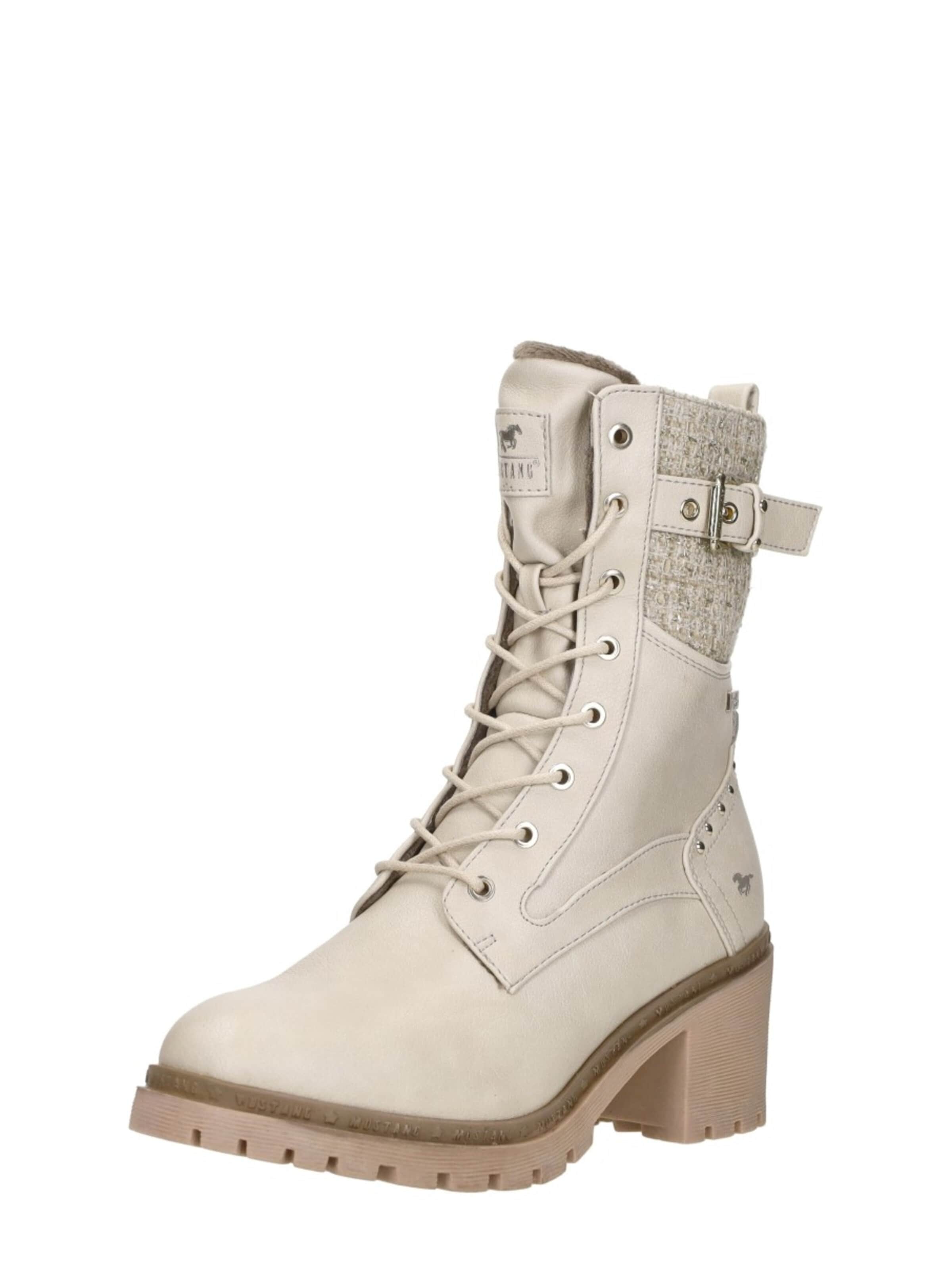 Bottines à lacets 'Veterschoenen Hak' MUSTANG en blanc