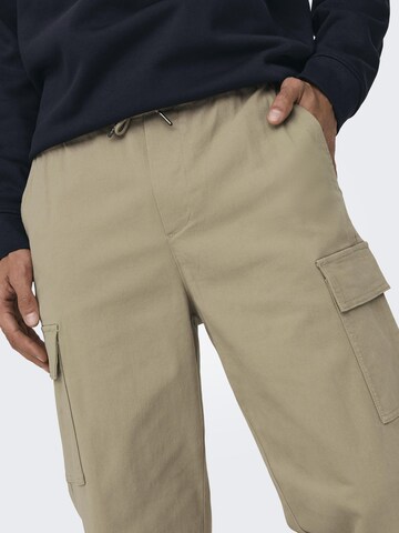 Only & Sons Loose fit Cargo Pants in Brown