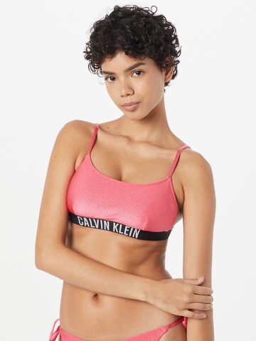 Calvin Klein Swimwear Bralette Bikini Top in Pink: front