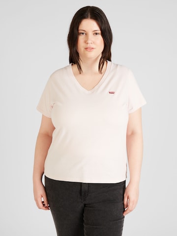 Levi's® Plus T-shirt 'PL Perfect Vneck Tee' i rosa: framsida