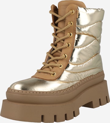 BRONX - Botines con cordones 'Evi-Ann' en beige: frente