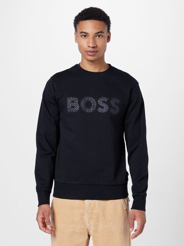 Bluză de molton 'Soleri 01' de la BOSS pe negru: față