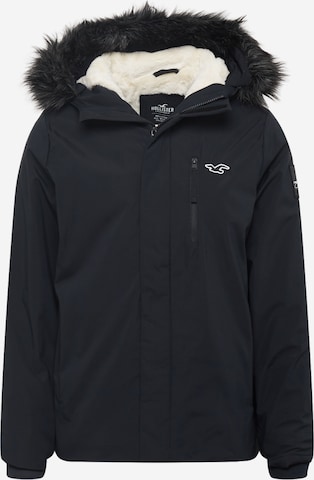 HOLLISTER Zimní bunda – černá: přední strana