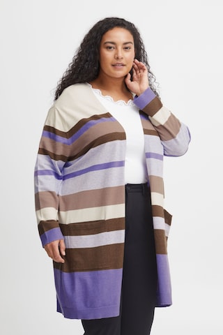 Fransa Knit Cardigan in Purple: front