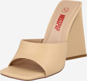 Mule Misspap en beige : devant