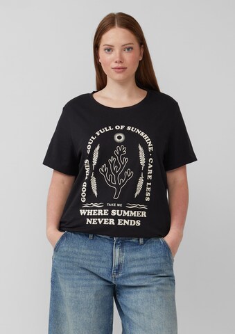 T-shirt QS en noir : devant