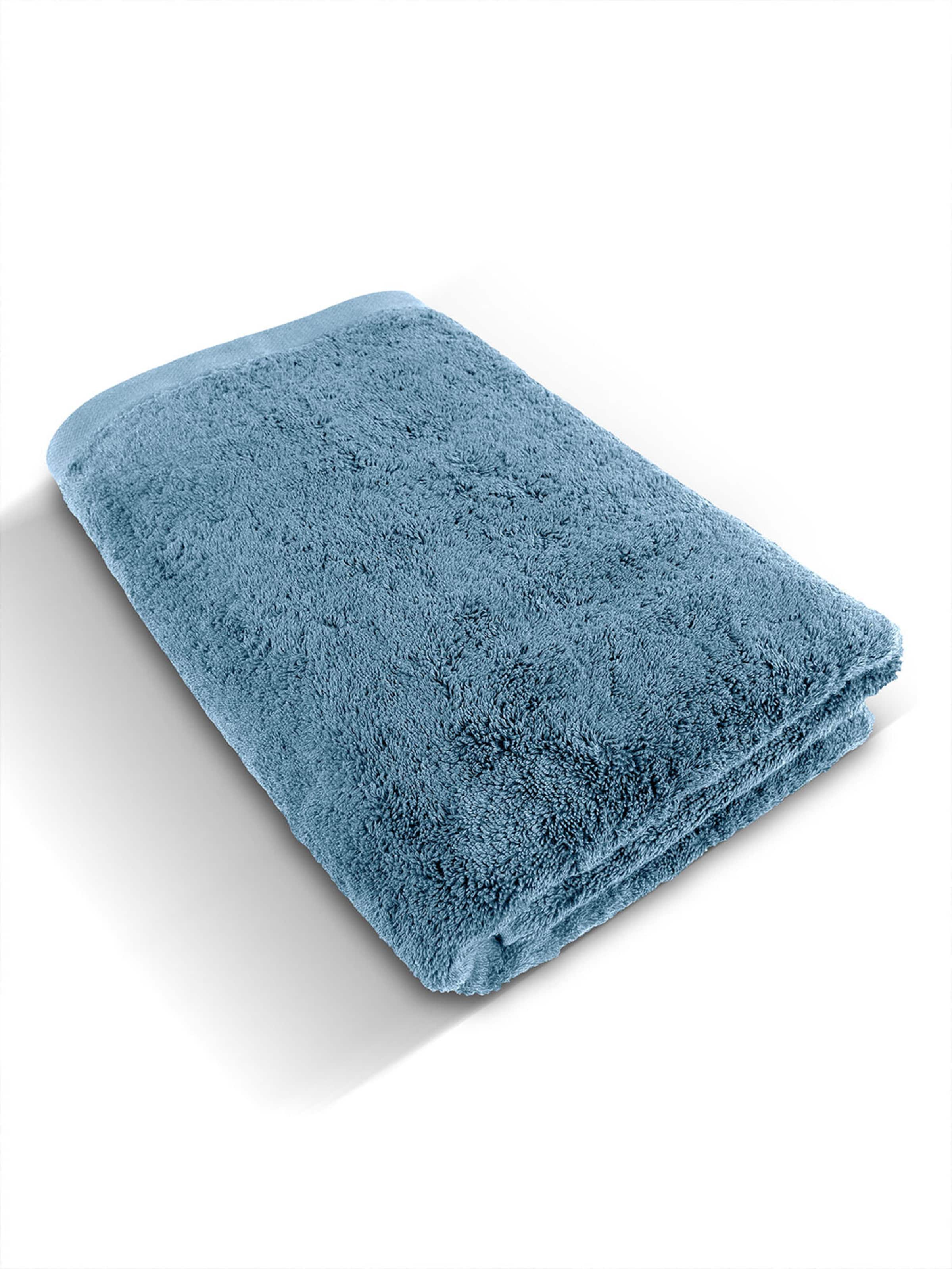 Herzbach home Shower Towel in Blue: front