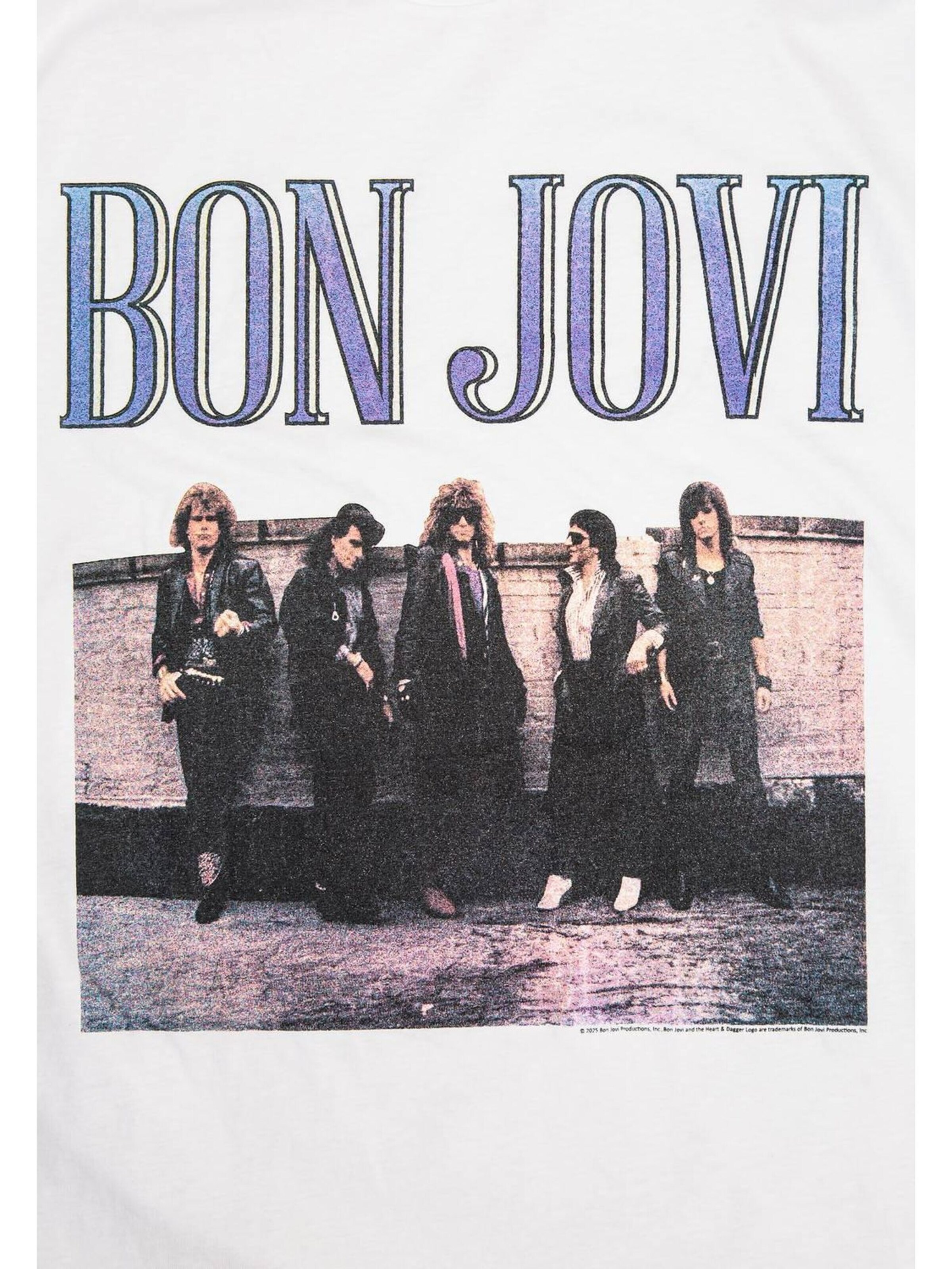 Bon Jovi Shirt 'Bon Jovi Band Cracked T-Shirt' in White