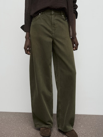 MANGO Wide leg Jeans 'VALENTIN' in Green: front