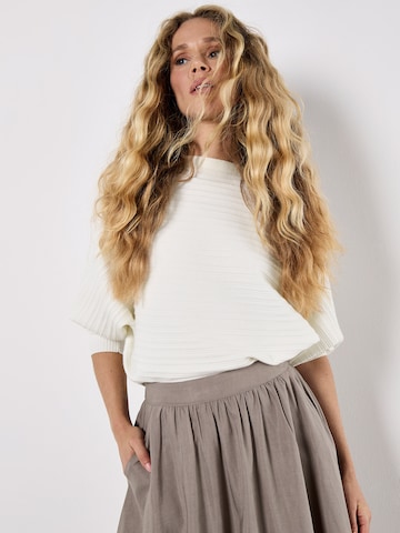 Apricot Soft Woven A-Line Midaxi Skirt ' ' in Grau